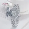 Wristwatches Women's Personalized Bracelet Decoration Rose Gold Flip Wristwatch Fashion Korean Diamond Quartz Watch Gift C481