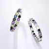 Стад GZ Zongfa Fashion Natural Blue Topaz Amethyst Multi Gemstone Custom Jewelry 925 Серьмы стерлингового серебра.