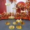 Jardinières 2023 accessoires de mariage cylindrique Dessert Table fête d'anniversaire doré fleur Stand décoration