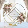 Couronnes de fleurs décoratives de luxe naturel séché herbe de Pampa PU ventilateur rangée de fleurs artificielles arc de mariage déco roseau suspendu arrangement floral accessoire de fête 230313