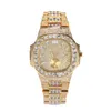 Watch Gu Meng's new T-square zirconium square diamond inlaid watch men's hip-hop personality leisure trend quartz watch