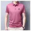 T-shirts pour hommes Été Hommes Casual Revers Sans couture Glace Soie Cool POLO Chemise à manches courtes T-shirt décontracté Papa Wear 230313