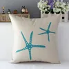 Pillow Case Shell Cover Marine Animal Hippocampus Starfish Coral Jellyfish Throw Pillowcase Wholesale