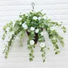 Dekorative Blumenkränze, 65 cm, künstliche Winde, lila, künstliche Blumen, Heimdekoration, rosa Simulation von Petunien für Hochzeit, Garten, Wandbehang, Dekor 230313