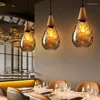 Pendant Lamps Single Glass Hanging Lamp Ceiling Art Decoration Dining Room Light Fixtures Restaurant Minimalist Deco Maison HPD-088