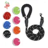 Dog Collars Leash Reflective Nylon Leashes Mediual Large Puppy耐久性のある襟のリードロープ猫の大きな小さなペットハーネス7色