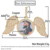 Hip Hop Angel Wings Custom Photo Pendant Necklace Bling Zircon Diamond Jewelry