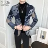 Erkekler Suits Blazers 5xl Marka Giyim Erkek Moda Takım Parti Partisi Sıradan İnce Fit Ceket Düğmeleri Takım Mektup Baskı Boyama Blazers Erkek 230313