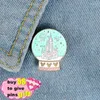 Broches château gothique personnalisé, épingle en émail pour feux d'artifice, Badge de fond bleu pour vêtements, Jeans, cadeau pour amis, vente en gros