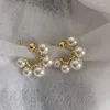 Örhängen 2023 Fashion Pearl Ear Cuff Bohemia Stapelbar C-formad liten för kvinnor bröllopssmycken