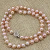 Chains Elegant Natural Orange Cultured Freshwater Pearl 7-8mm Beads Nearround Chain Clavicle Necklace For Women Jewelry 18inch B3224