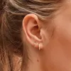 Hoop Earrings CANNER 925 Sterling Silver Asymmetric CZ Classical Cartilage Piercing Small Huggie Earring For Women Fine Jewelry