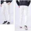 Calça sm calça tsingyi Spring Motorcycle Skinny Straight Learx couro branco vermelho esbelto fino fino puil