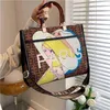 حقيبة اليد 2023 Fashion Women's Leather Hand Handbag Trend Letters Letters Bas Women Women Lage Bage