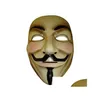 Party Mask Vendetta Anoniem van Guy Fawkes Halloween Fancy Dress -kostuum Wit geel 2 kleuren XB1 Drop Delivery Wedding Events Supp DHHMA