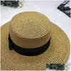 Wide Brim Hats Women Hat Gold Bee St Cap Womens Fashion Flat Top Woven Caps Girl Bucket Summer Sun Vintage Visor213X Drop Delivery A Dhay1