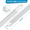 FA8 Single Pin 2.4m 8 feet Led Tubes Light Clear Frosted Cover T8 45W 5400lm Led fluorescent Tubes Light 85-265V
