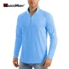 남자 티셔츠 magcomsen upf 50 t 셔츠 남자 긴 소매 UV Sun Protection 하이킹 낚시 셔츠 여름 빠른 건조 14 지퍼 풀오버 ​​탑 230313