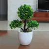 Decorative Flowers Welcome Pine Artificial Plant Shelves Home Decor Bonsai Tree Pots Fake Table Ornament For Bedroom Planter Garden