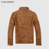 Men's Leather Faux Leather CARANFIER Mens Leather Jackets Men Jacket High Quality Classic Motorcycle Bike Cowboy Coats Male Thick Coats Standard US Size 230313