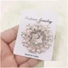 Biżuteria broszka broszka kryształowe kryształowe broszki kwiatowe na ślubne bukiet DIY Rhinestones Akcesoria impreza DHWF6