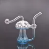 Bagliore nel buio Bong in vetro Bruciatore a nafta Pipa Bubbler Fumo Pipa ad acqua Artista colorato Fungo Acchiappaghiaccio Dab Rig con tubo per bruciatore a nafta in vetro maschio da 10 mm