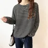 女性用Tシャツaossviao 100％コットンストライプTシャツ女性ハラジュクベーシックルーズロングスリーブティーソフトメスソリッドトップカキサマージャンパー230313