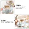 Cups Saucers 1 Set Cup Afternoon Tea Holder Ceramic Coffee Nordic Style Mugg för El Home