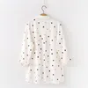 Women's Blouses Shirts Women Blouses Shirts Tunic Womens Tops And Blouses Womenswear Long Sleeve Clothing Button Up Down White Dot Casual Good 230313