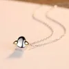 New cute penguin s925 silver pendant necklace fashionable sexy women collarbone chain charming necklace high-end jewelry accessories gift