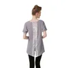 Women's Blouses & Shirts Fashion Round Neck Lace Stitching Split Chiffon Shirt BowWomen's