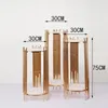 Candle Holders 3pcs/set Style Wholesale Round Wedding Decoration Gold Arch Plinth Stand No Backdrop