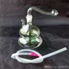 Rökande rör dubbla kalebasslaxa glasbongar tillbehör glas rökrör färgglada mini multi-