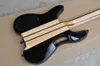 Chitarra elettrica Factory Black Headless con tastiera Neck-Thru-Body Black Hardware in acero Pickup HH 24 tasti personalizzabili