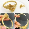 Jóias de casamento conjuntos de jóias de ouro italiano 18k conjuntos de jóias para jóias de moda feminina grande colar de colar de pingente Big Bracelet 230313