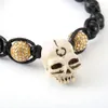 Strand SKQIR Adjustable Milky Resin Demon Cranium Bracelet Black String Beads Thread Men Fashion Jewelry Women Party Gift