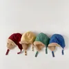 CAPS HATS Solid Color Plush Baby Beanie Cap Baby Girl Baby Hat Born Hat Born Pography Props Korea Style Child Caps 230313