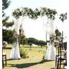 Flores decorativas grinaldas Arco de casamento Flores de seda artificial Flores de seda Swag Floral Faux Green Folhas de rosa roxa Decoração de porta para mesa para a mesa 230313