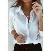 Blusas de mujer Camisas Mujer Manga larga Volantes Camisa blanca blusa damas Casual Liso OL Blusa trabajo Camisa chemise Top blusas femininas elegante 230313