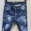 DSQ PHANTOM TURTLE Men's Jeans Classic Fashion Man Jeans Hip Hop Rock Moto Mens Casual Design Ripped Jeans Distressed Skinny 153D