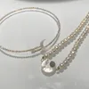 Kedjor Kvinnor Gentle Moon Pendant Halsband Fashion Alloy Oril Dropp Långt för flickor