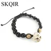 Strand SKQIR Adjustable Milky Resin Demon Cranium Bracelet Black String Beads Thread Men Fashion Jewelry Women Party Gift