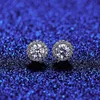 Tasarımcı S925 Gümüş Küpe Kulak Saplama Moda Pırlanta Kulağı Küpe Küpe Gümüş Küpe Küpe Lady Moissanite Stud Küpe Studs Bling Yuvarlak Kulak Yüzük