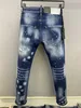 DSQ PHANTOM TURTLE Jeans Masculino Clássico Moda Jeans Hip Hop Rock Moto Masculino Design Casual Jeans Rasgados Acinturados 299m