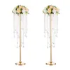 10pcs support de colonne de mariage décoration support de socle en cristal doré brillant salle de banquet affichage floral vase à fleurs centres de table de mariage porte-gâteau de fête bitthday