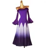 Stage Wear Ballroom Dance Dresses Foxtrot Dress Women Waltz Black White Red Purple Gradient Color MQ265