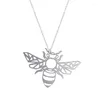 Chains Hollow Out Stainless Steel Pendant Royal Bee Necklace For Women Men 2023 Jewelry Statement Male Chain Couple Gift Party