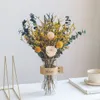 Decoratieve bloemen kransen echt natuurlijke rozenbloemboeket kunstbloemen bloemen tros voor bruiloft decoratie woning decor diy arrangementen slaapkamer decor 230313