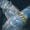 Braccialetti con ciondoli Bracciale a catena cubana color oro punk per uomo Gioielli Homme in acciaio inossidabile