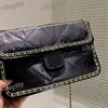 CC Torba duża pojemność Łańcuch luksusowe kobiety Crossbody Torba kołdana mikro światłowodowa skórzana skóra vintage na zewnątrz klasyczne klapki sacoche multi pochettes fanny pac